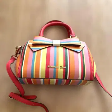사만사 베가 스트라이프 리본 숄더백