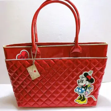 디즈니 사만사베가 미니 에나멜 토트백 빨간색 레드