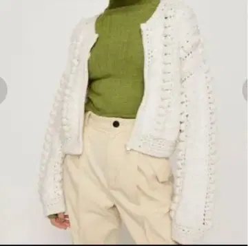 SLY 폼폼 블루종 가디건 니트