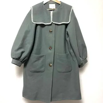 ehka sopo 담요 자수 빅 칼라 코트