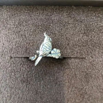 moge 작은 새와 꽃의 실버 반지