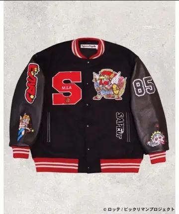 SAPEur 빅쿠리맨 바시티 자켓 블랙 XL