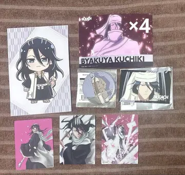 BLEACH 쿠치키 뱌쿠야 브로마이드 엽서 캔뱃지 카드 프린세스 카페