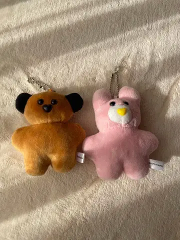 [ mojojo ] 곰과 토끼 봉제 인형 키링