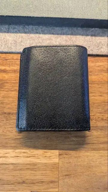 JAM HOME MADE 접이식 지갑 블랙 천연 가죽