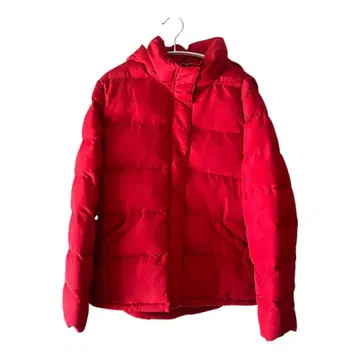 GU 충전솜 다운 자켓 레드 XL 후드 부착 방한 아우터