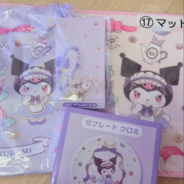 마이멜로디 쿠로미 복권 매트 토트백 비즈참 플레이트 세트