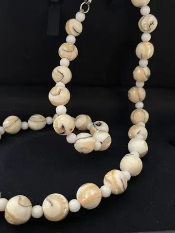 미사용 희귀한 마블 무늬 돌 목걸이 남녀 공용