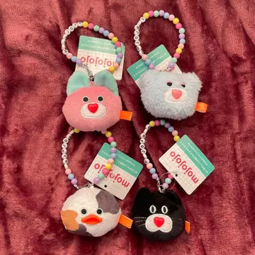 [ 새상품 ] mojojojo 비즈 체인 부착 페이스 마스코트 2종 세트