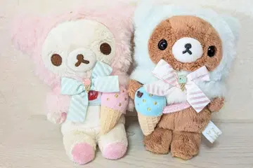 코리락쿠마와 차이로이코구마의 해피 아이스크림 봉제 인형