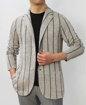 라르디니 EG52009 자켓 린넨 스트라이프 테일러드
