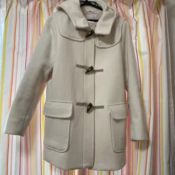 [ 유니클로 ] 화이트 더플 코트 XL 후드 부착