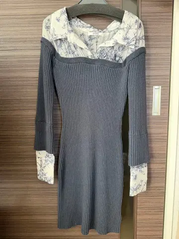 SNIDEL 오프숄더 니트 도킹 원피스