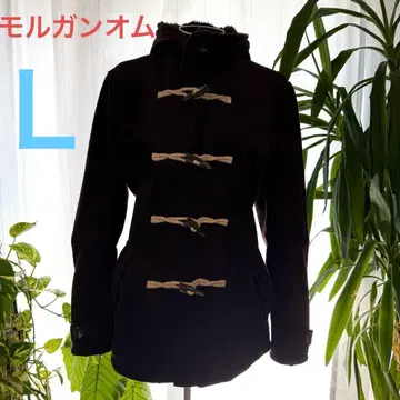 [모르간옴므] 다크 브라운 더플 코트 후드 부착 L