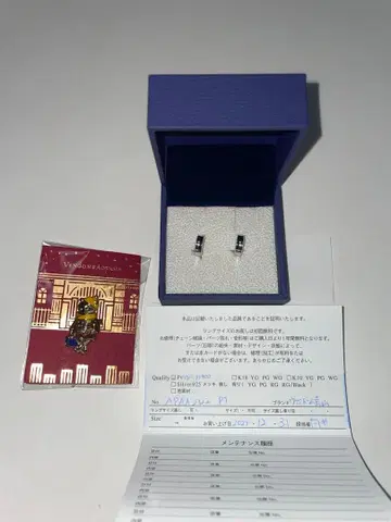 Vendome Aoyama 플라티나 실버 귀걸이와 곰 넥타이핀