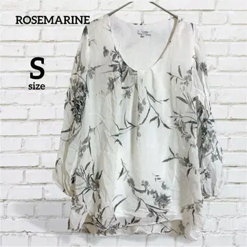 로즈마린 실크 100% 블라우스 플로럴 패턴 비침 ( S ) 이탈리아제