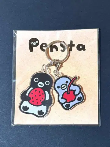 Suica 펭귄 2단 아크릴 키링 푸딩 알라모드에 곁들여 패턴 새상품