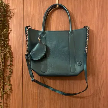 goodPi 구피 메탈릭 그린 토트백 체인 숄더 포함