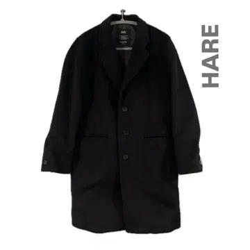 HARE 블랙 체스터 코트