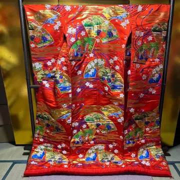 우치카케 이로 우치카케 순수 실크 니시진 비단