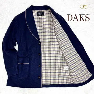 [ 하우스 체크 x 퀼팅 ] DAKS 테일러드 자켓 M 호두 버튼