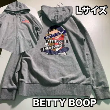 BETTY BOOP 집업 맨투맨 후드티 L 아우터 블루종