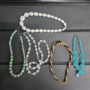 목걸이 세트 ( 화이트 터콰이즈 골드 블랙 그린 )