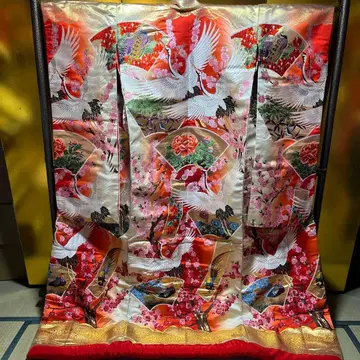 우치카케 이로 우치카케 순수 실크 니시진 비단 세로 블렌딩