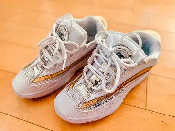 DC 신발 화이트 레이디스 메탈릭 스니커즈 25.0cm