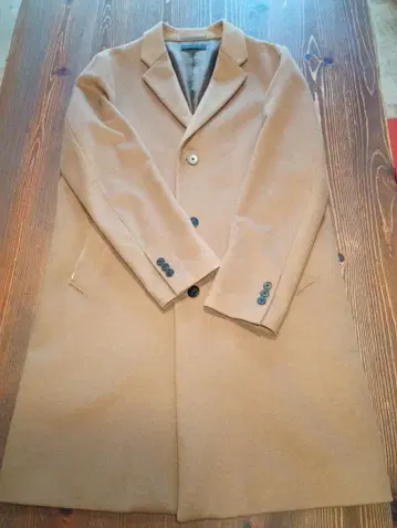 베이지 캐시미어 체스터 코트