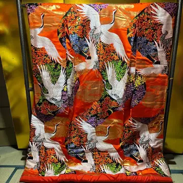 우치카케 이로 우치카케 순수 실크 니시진 비단 학