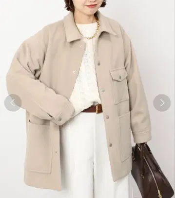 SLOBE IENA 울 프렌치 워크 블루종 베이지