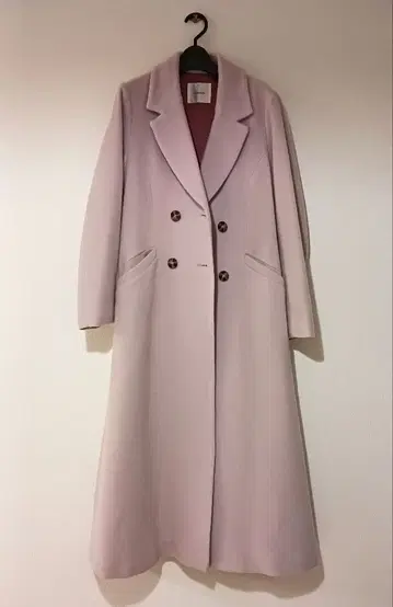 안데뮤 체스터 코트 롱 코트 라벤더 핑크