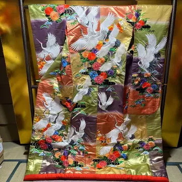 우치카케 색 우치카케 순수 실크 니시진 비단