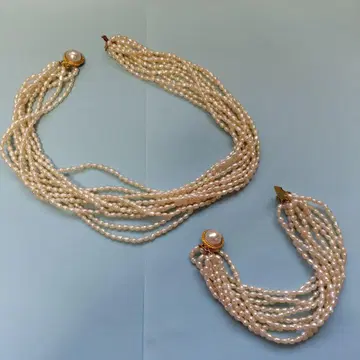 담수 진주 10연 목걸이 & 팔찌