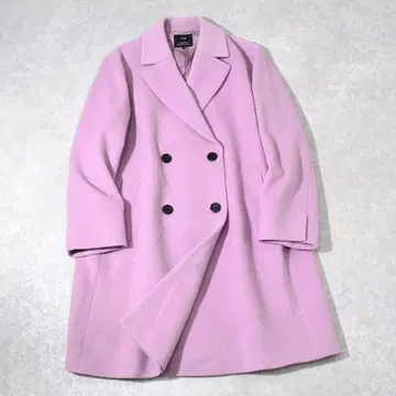 빅 사이즈 23구 울 비버 체스터 코트 44 핑크 계열