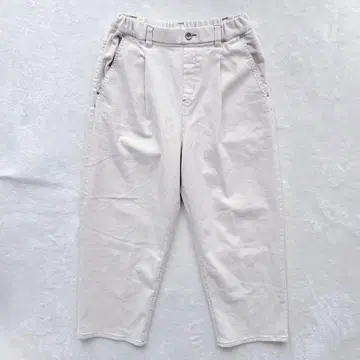 오니기리 와이드 테이퍼드 데님 팬츠 허리밴딩 9호 루즈핏