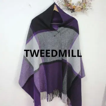 TWEEDMILL 대형 스톨 숄 무릎담요 울 핑 포함