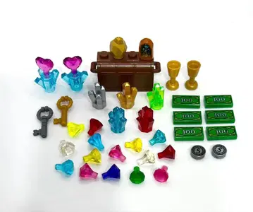 [정품 ] LEGO 레고 보석 보물 상자 금 열쇠 지폐