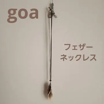 [ goa ] 페더 목걸이 깃털과 비즈 장식 목걸이