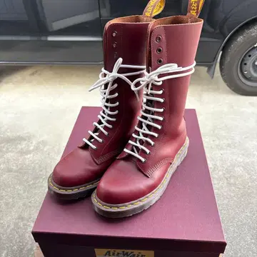 미중고 영국제 닥터마틴 14홀 부츠 25cm 체리 레드 복각