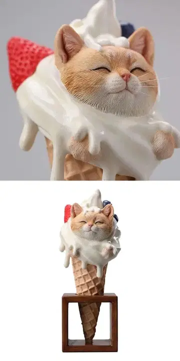 JXK 키티콘 아이스크림 고양이 JXK255 피규어 초 리얼
