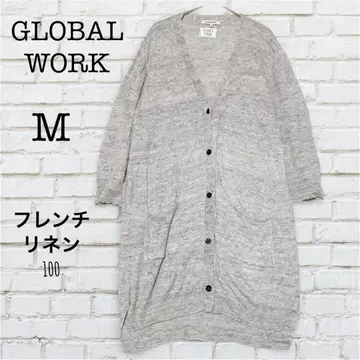 글로벌 워크 프렌치 린넨 롱 가디건 [ M ] 멜란지 그레이 루즈핏