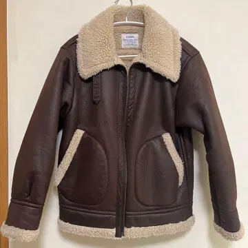 coen 브라운 레더 쉘파 무스탕 코트