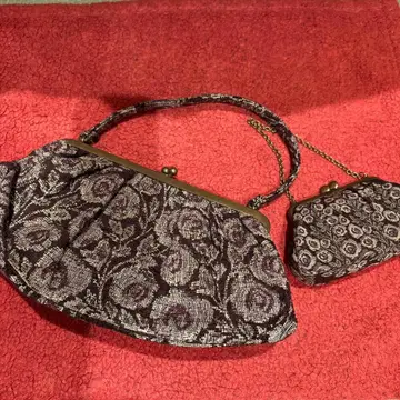 안나수이 고블랑 직조 자카드 가마구치 백 파우치 세트