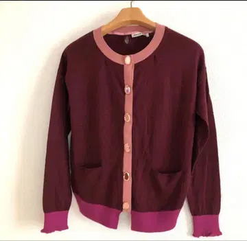 미사용 마릴린 문 가디건 실크, 울 혼방