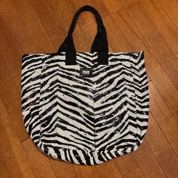 Victoria's Secret PINK 제브라 패턴 스팽글 토트