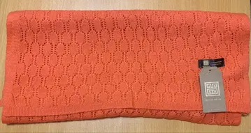 오렌지 레이스 뜨개질 머플러 울 100%