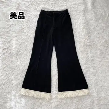 irojikake 이로지카케 프린지 이지 팬츠 블랙 화이트