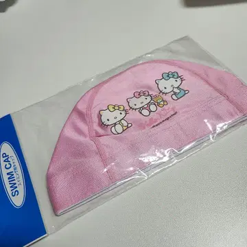 레어 새상품 키티 미미 수영 캡 모자 핑크 여아 산리오